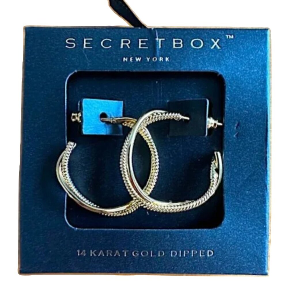 Gold Twist Hoop Earrings